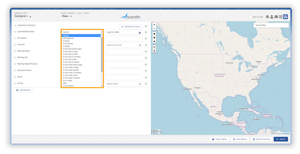 Custom date filters in Ascendix Search for Salesforce