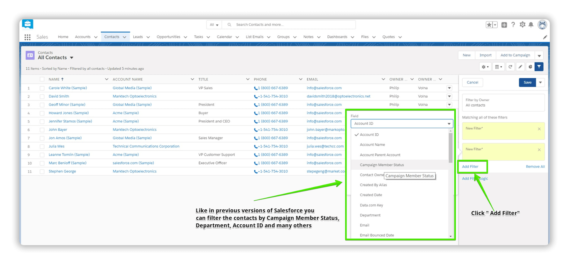 How to Add More Filters to Send Mass Email Salesforce
