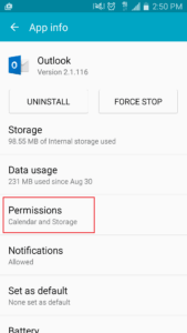 Outlook-Sync-permissions check