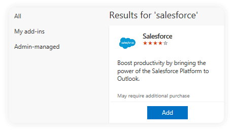 Salesforce add-in in Outlook