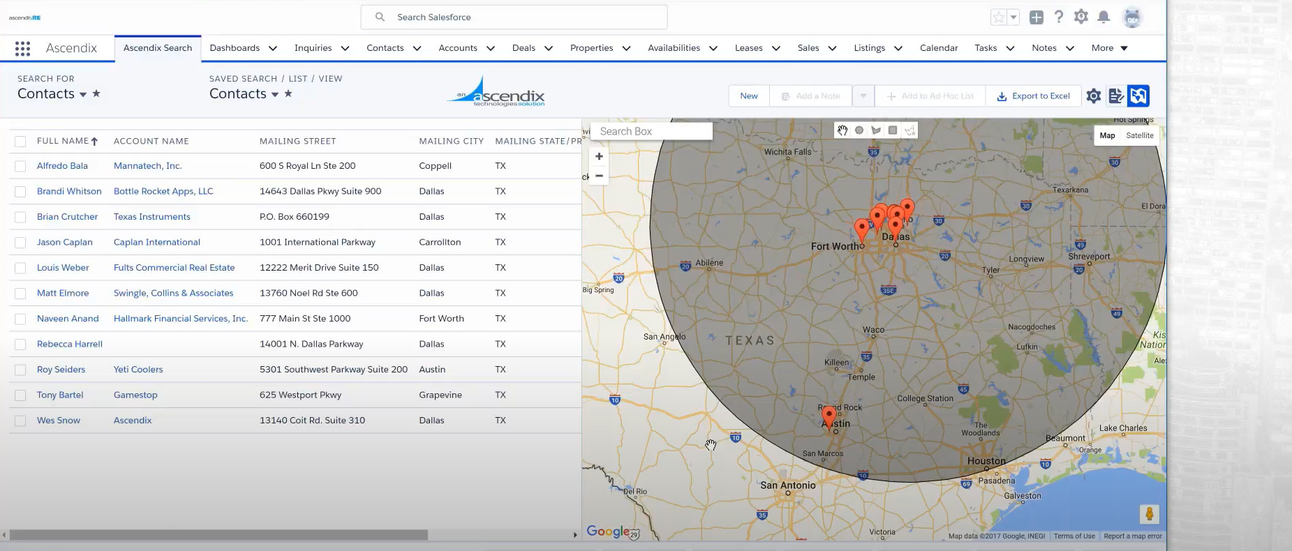 Mapping of search results with Ascendix Search