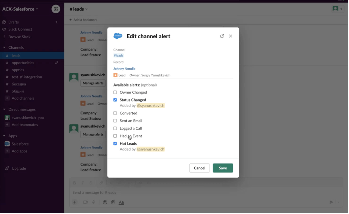 Example of a Custom Alert in the Slack Channel | Ascendix