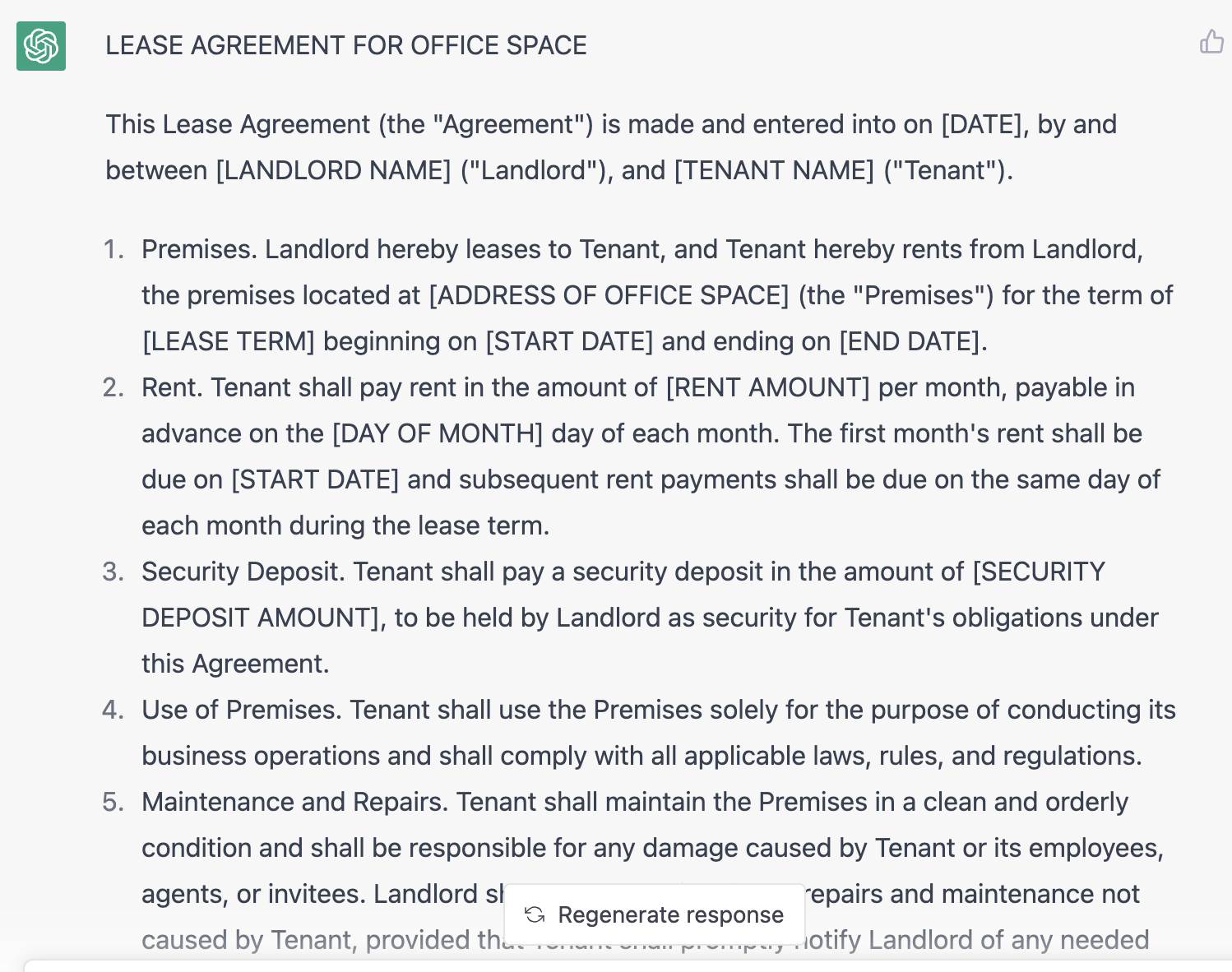 Lease agreement chatgpt