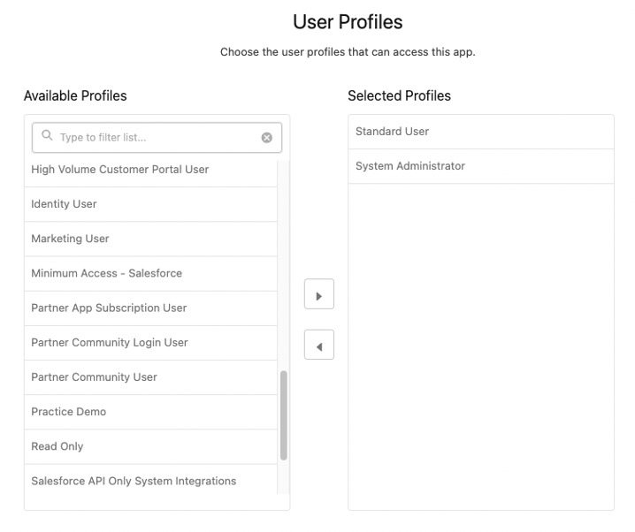 How to Choose the User Profiles Ascendix