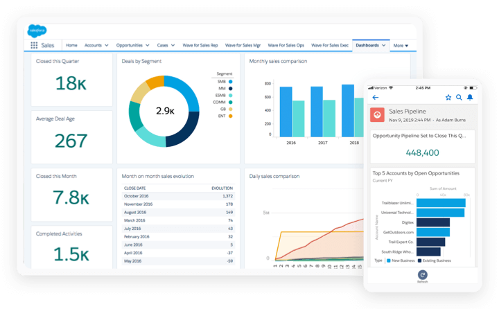 Salesforce CRM Dashboard Example