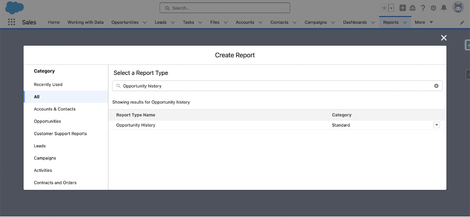 How to Create a New Opportunity History Report in Salesforce | Ascendix