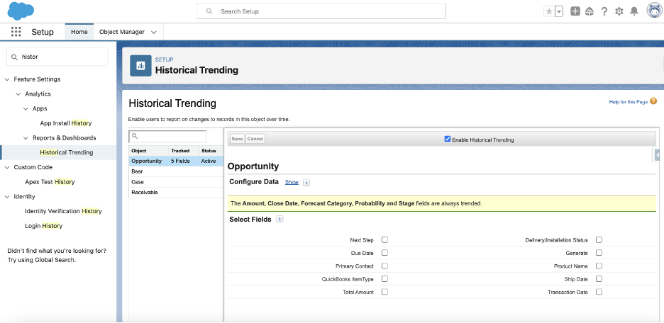 Where to Find Historical Trending in Salesforce | Ascendix