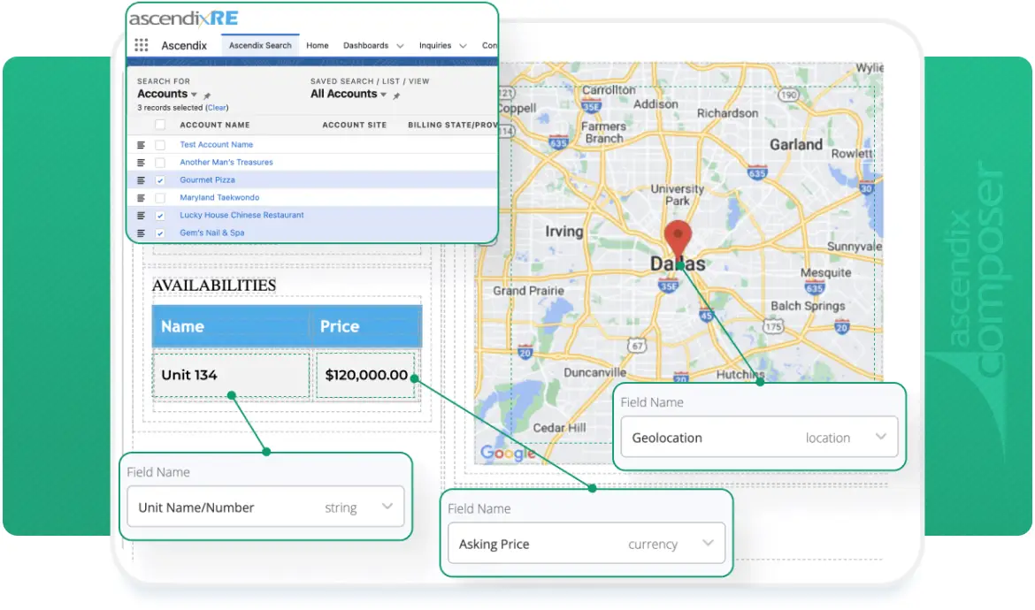 Accurate property data in Ascendix Composer