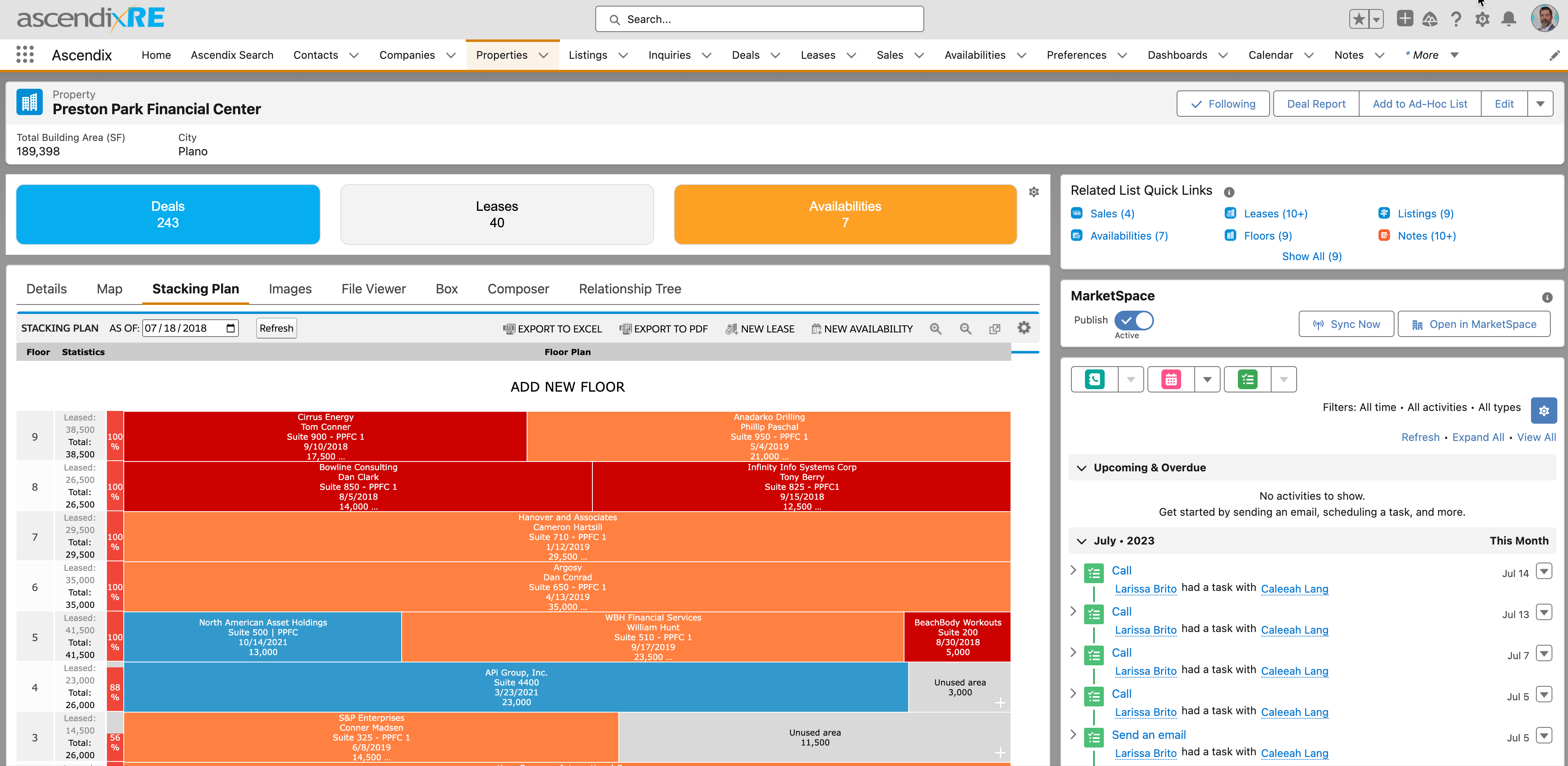 Stacking plan module in AscendixRE