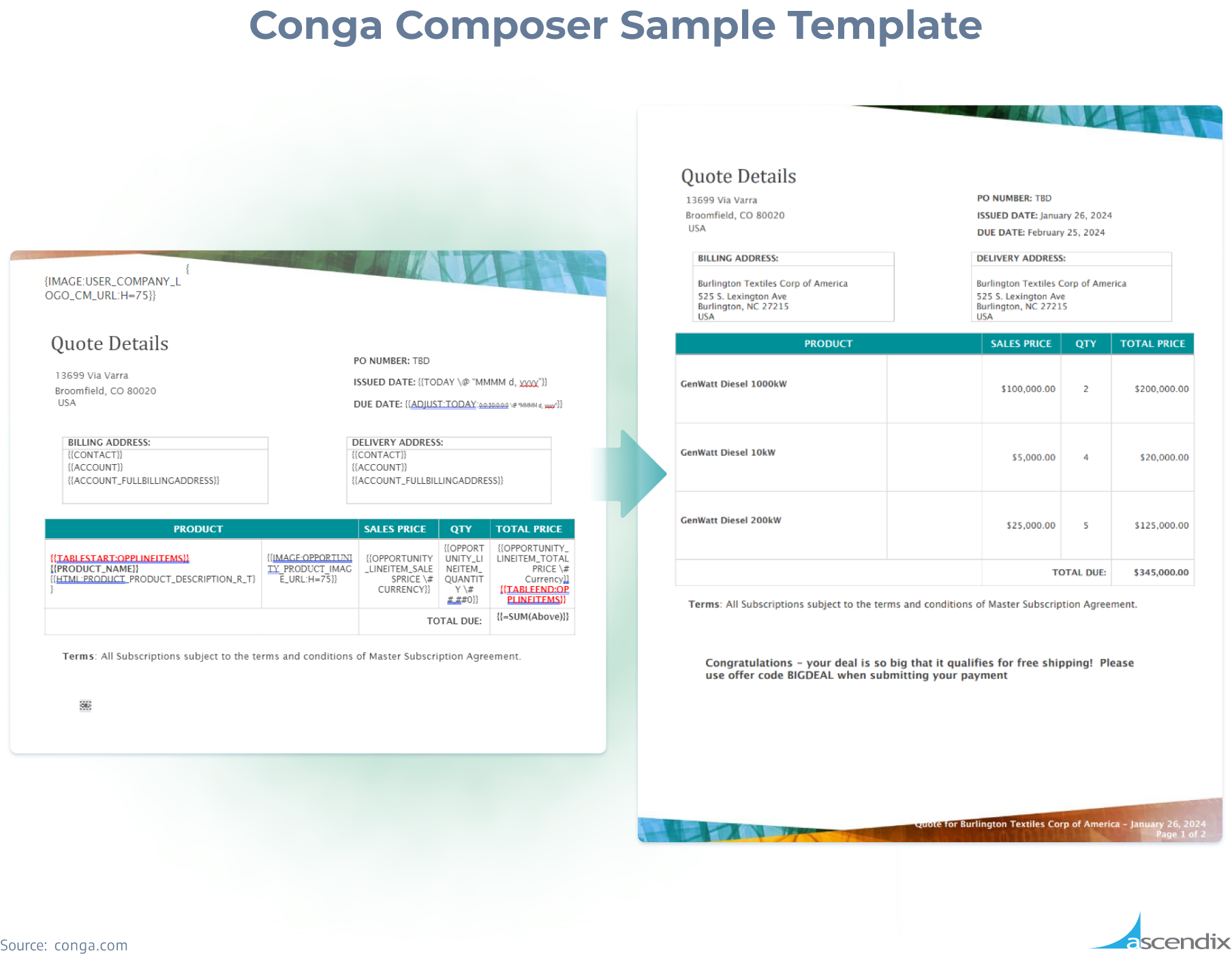 Conga Composer Sample Template