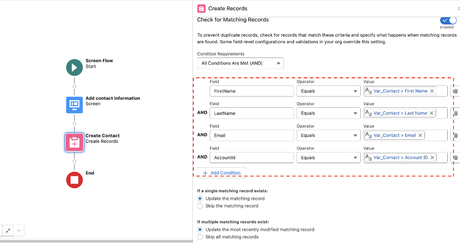 How to Use Matching Records in a Flow to Deal with Duplicates Ascendix