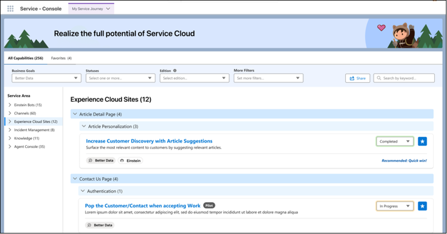 My Service Journey Interface in Salesforce