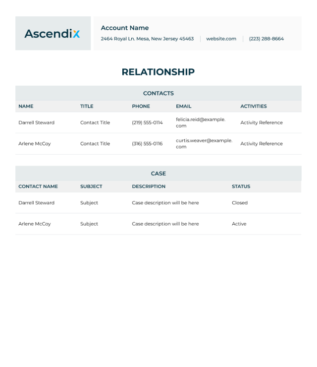 Ascendix Composer Account Overview Report