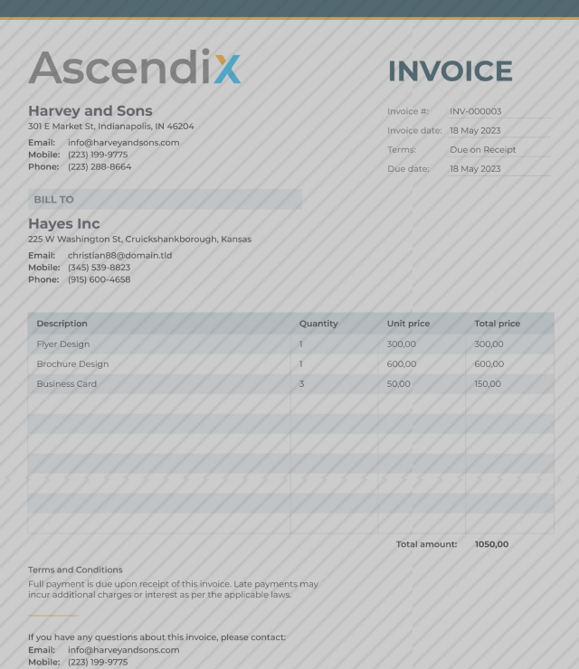 Ascendix Composer Invoices