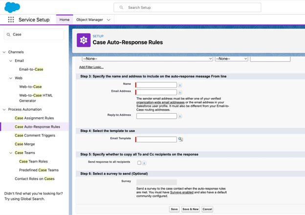 Setting Case Auto-Response Rules During Salesforce Service Cloud Implementation