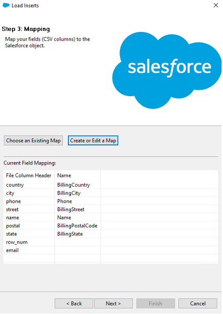 Field Mapping Scheme in Data Loader