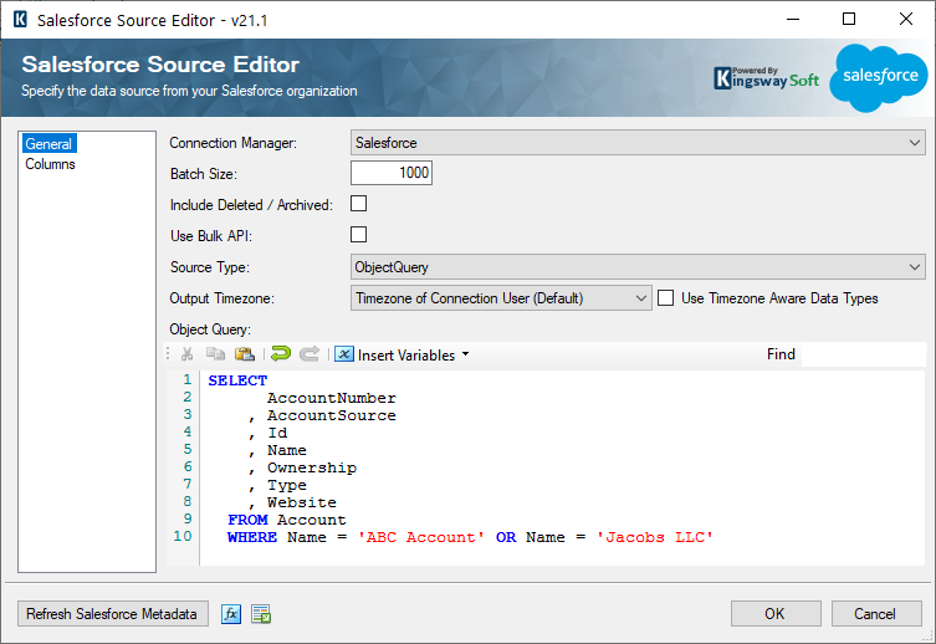 SSIS Integration Toolkit by KingswaySoft Interface