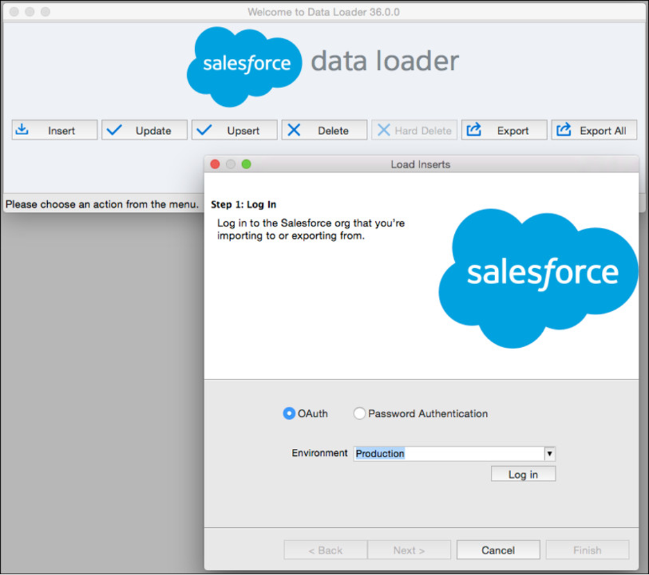 Salesforce Data Loader Interface