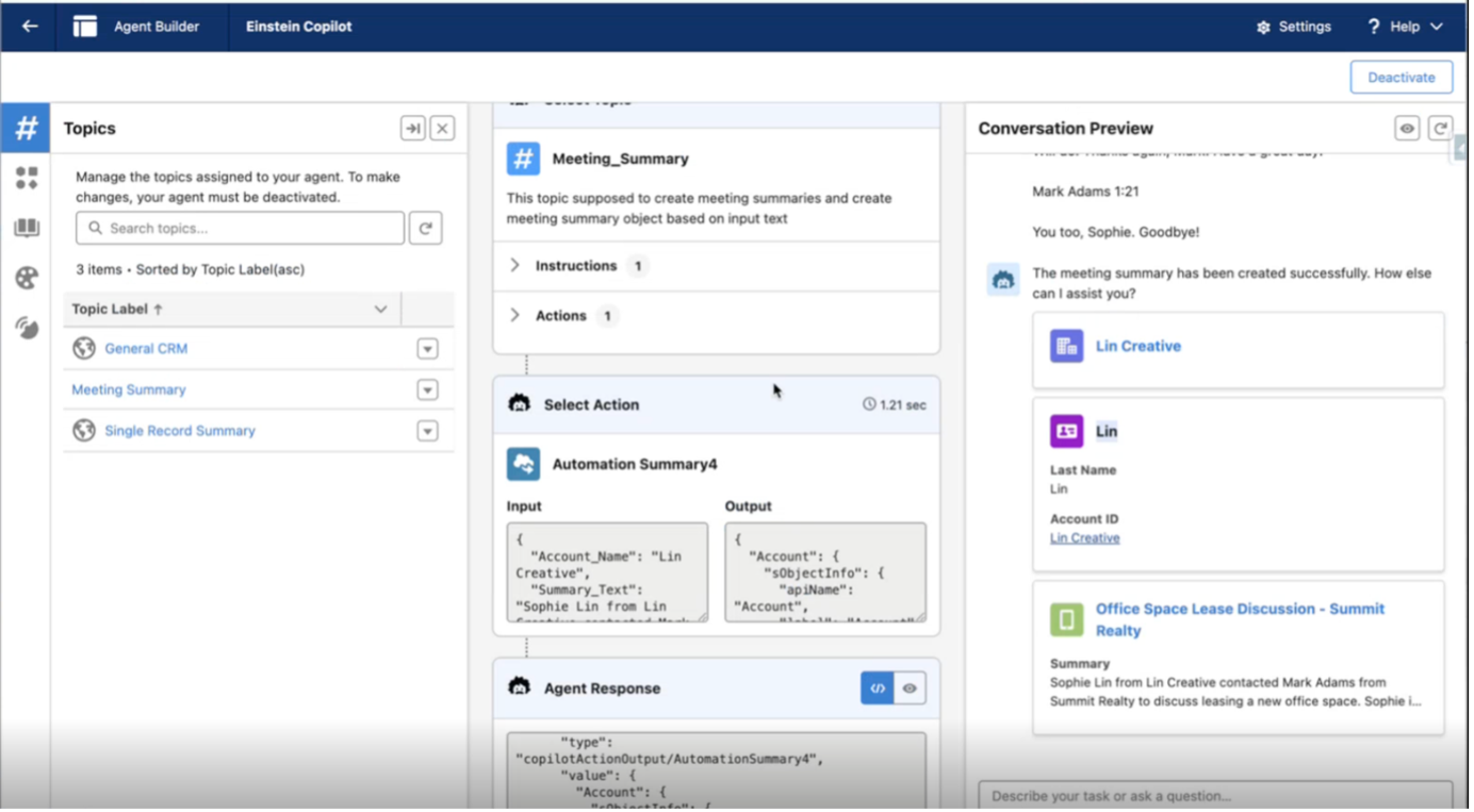 AI-Powered Meeting Summaries in Agentforce