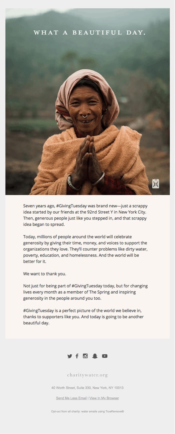 Thank You Email Example for Nonprofits