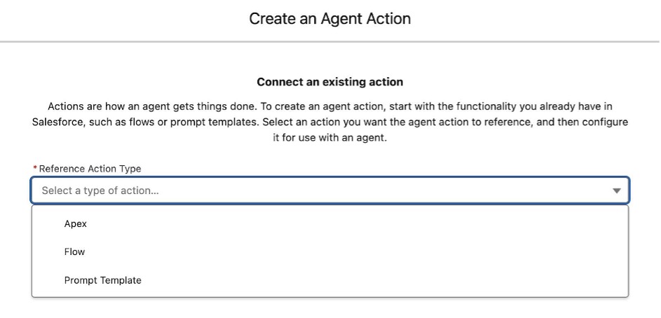 Agent Action Creation in Agentforce