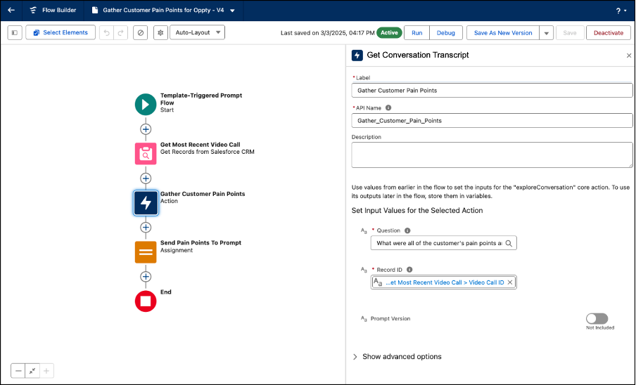 How to Use Conversation Transcripts from Einstein Conversation Insights in Flow Builder