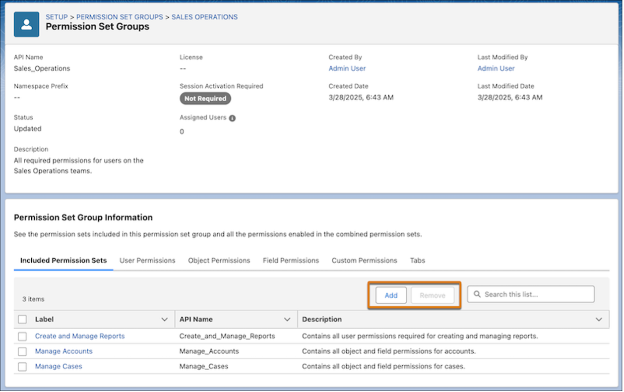 Permission Set Group Management