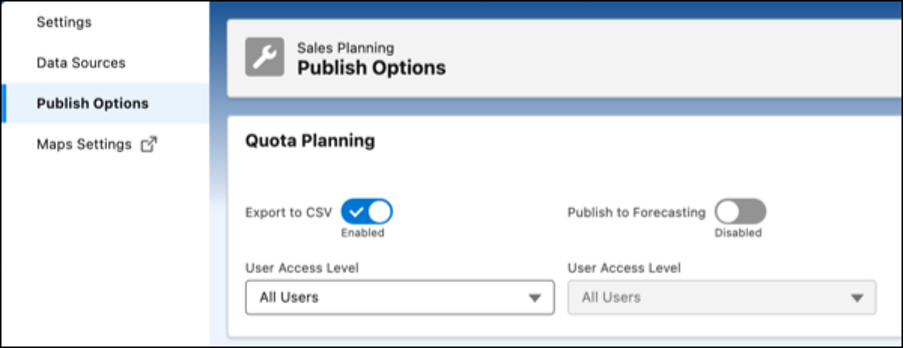 Sales Quota Planning Enhancements