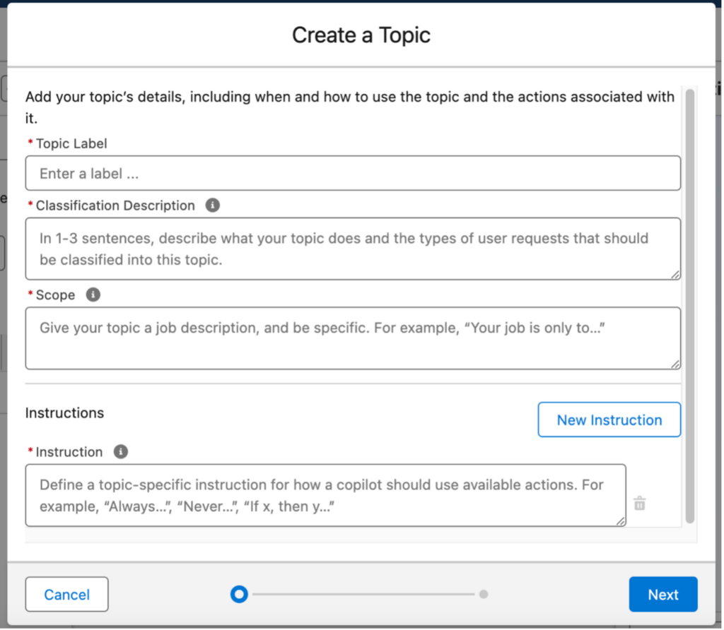 Topic Creation in Agentforce