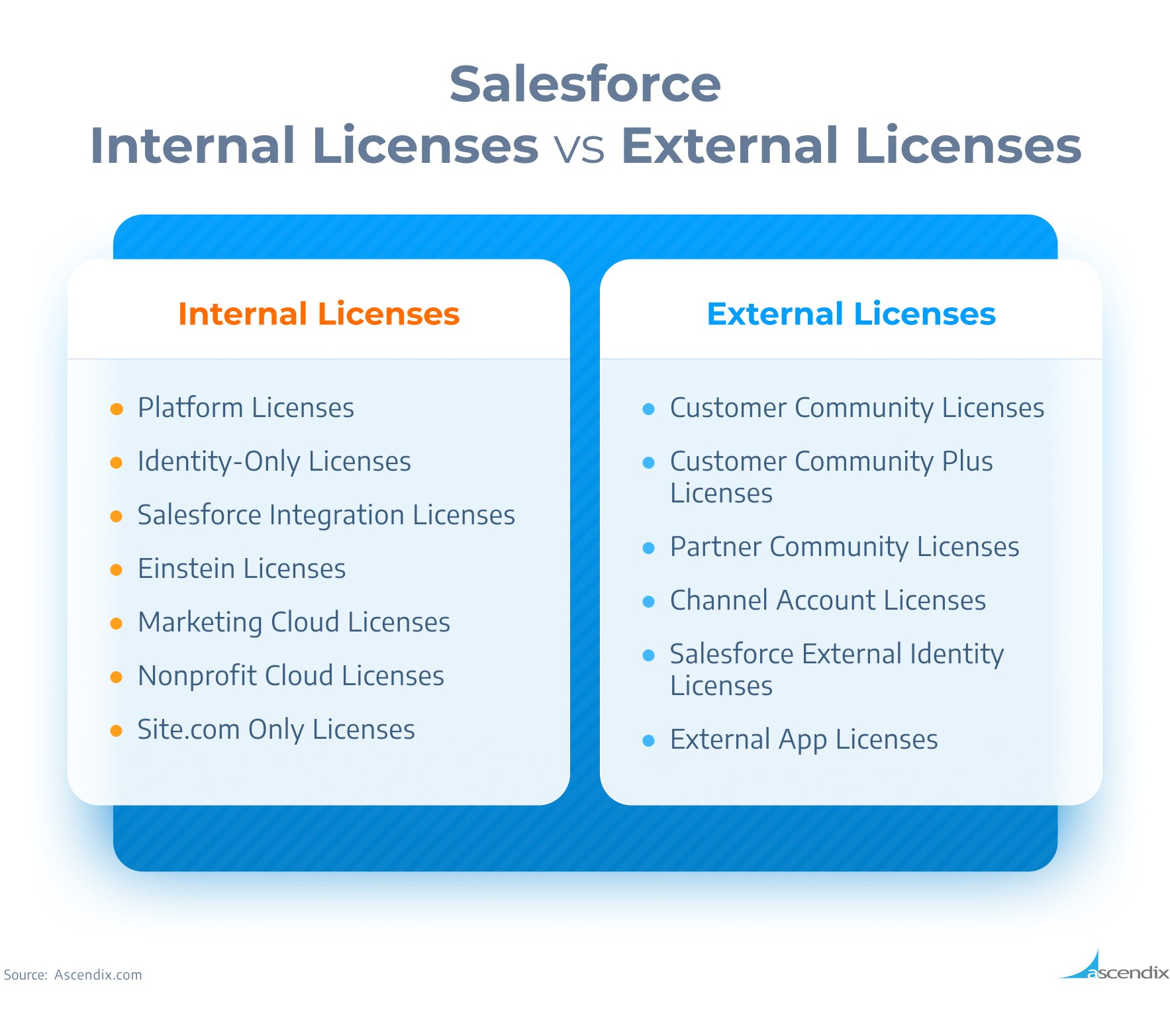 Internal vs External Salesforce Licenses | Ascendix