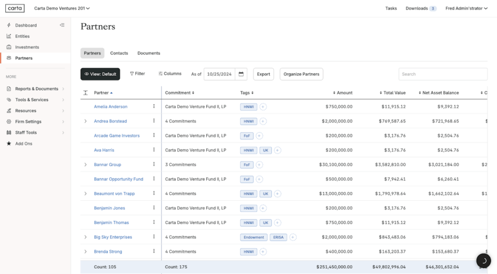 Carta for Fund Management VC tech stack