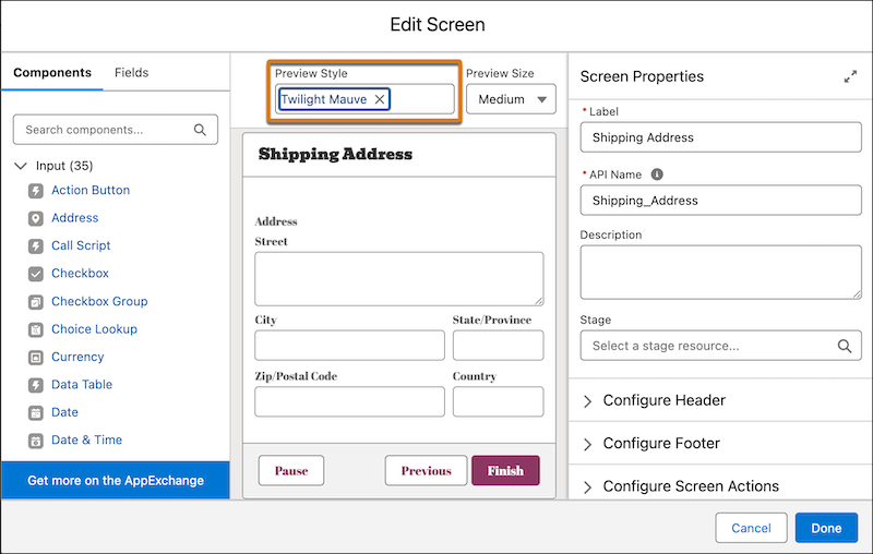 An Example of ‌How a Screen Looks with an Experience Cloud Site’s Style Settings