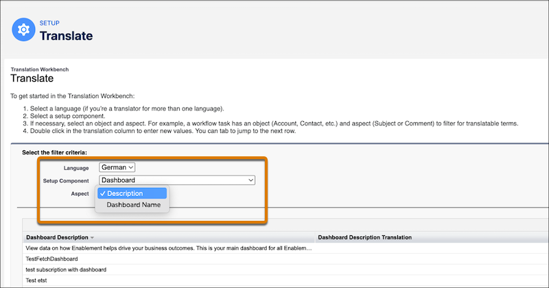 How to Enable Translations for Reports and Dashboards Metadata Labels in Salesforce Screenshot