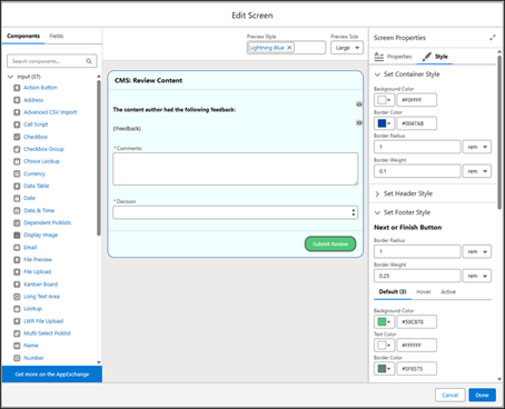 styling overrides in salesforce flows in release spring '26