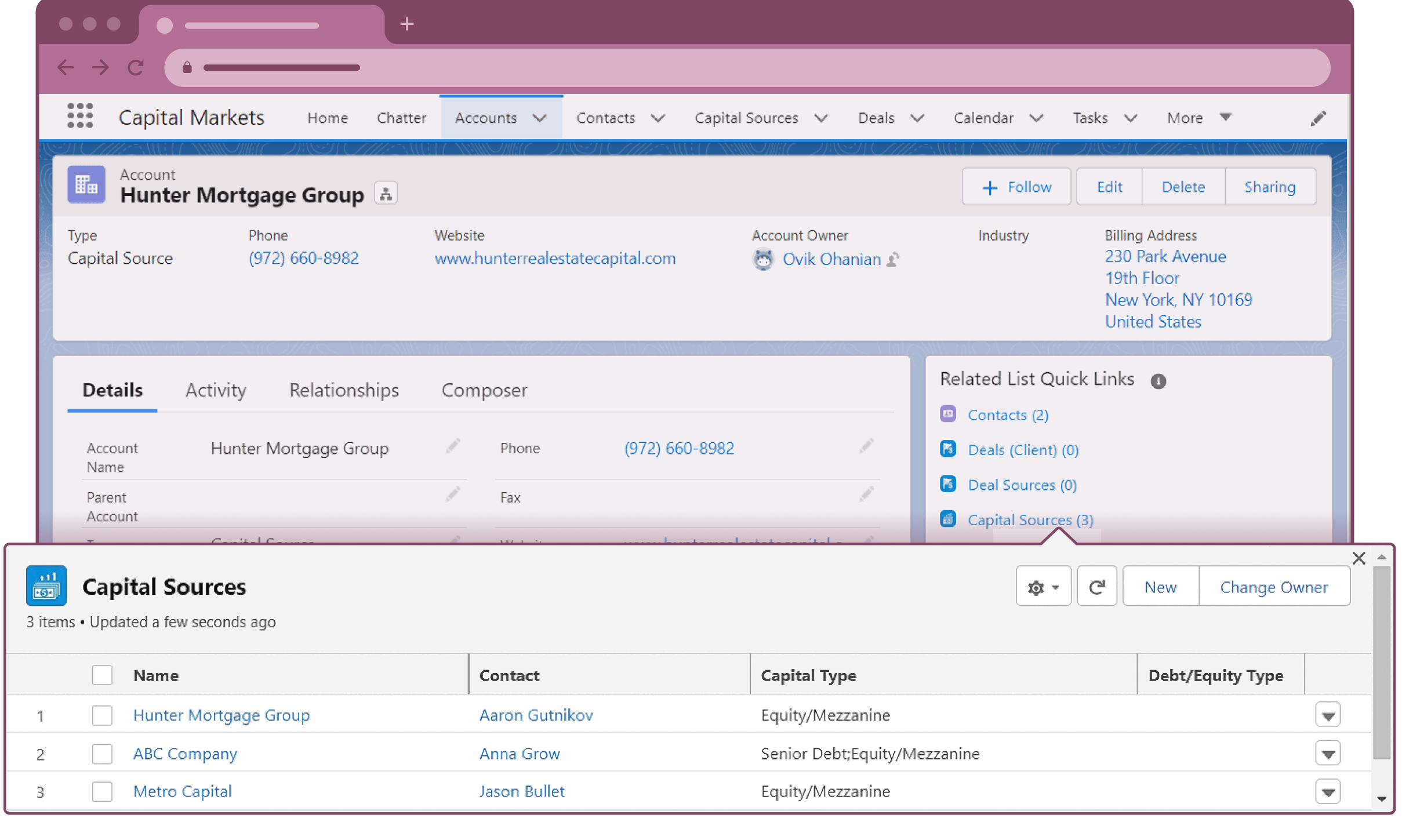 Track Every Capital Source Relationship