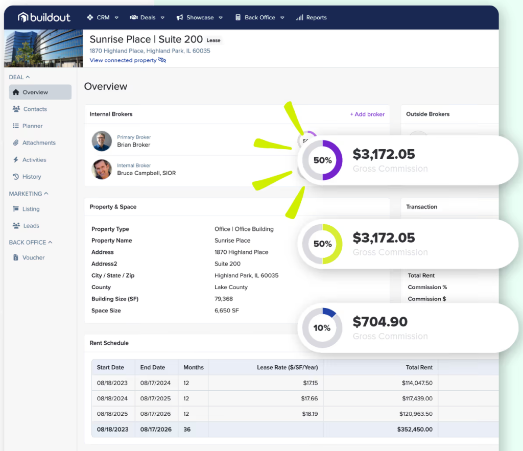Buildout Manage & Close Commercial Real Estate Commission Tracking Software