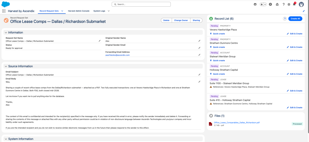 Harvest automates crm data entry from email