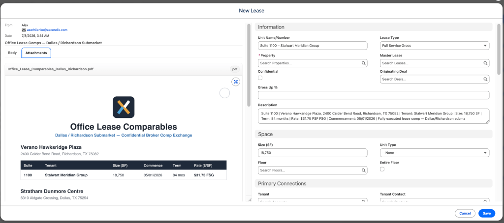 Harvest extracts data from email attchements